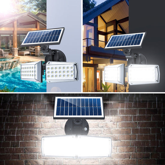 Outdoor Motion Sensor Solar Lights - 2 Adjustable Light Heads