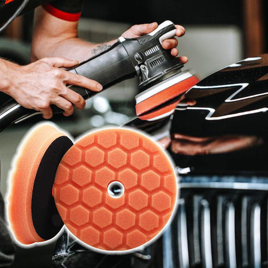 6-inch Washable Sponge Polishing Pad with Honeycomb Grooves for Car
