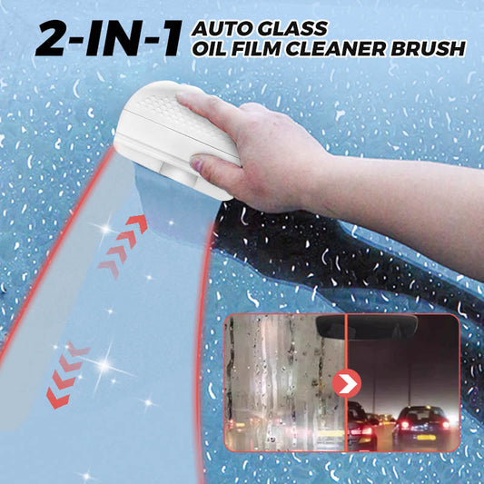 2-in-1 Auto Glass Oil Film Cleaner Brush