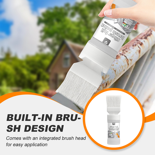 Water-Based Metallic Silver Paint with Built-in Brush