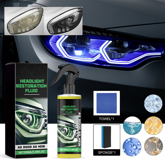 🚗【Headlight Crystal Restorer】— One swipe, and yellowed lenses become crystal clear. Old becomes new, and your headlights shine like brand new! ✨🔦