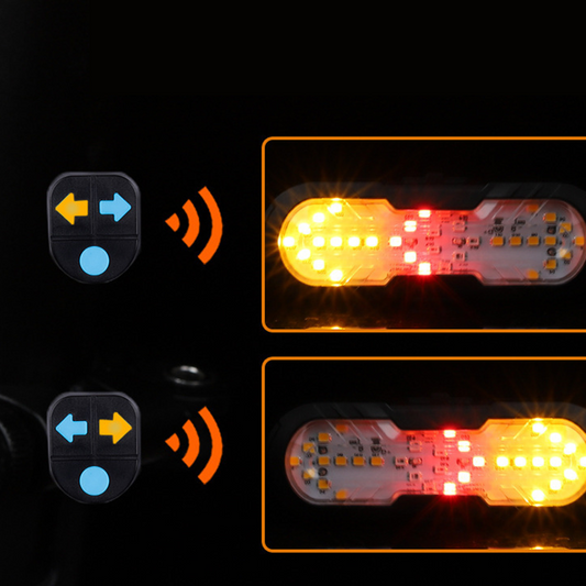 🎉 2026 Sale — Over 21,000 Sold!🚲 Smart Bike Tail Light With Wireless Remote‑USB Rechargeable Turn Signal Lamp 💡