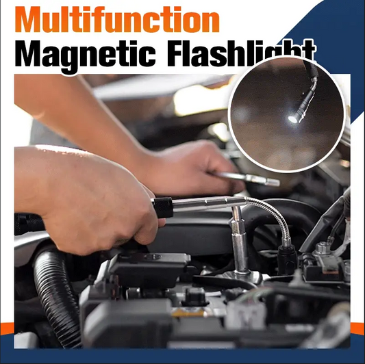 ⏳Time-Limited Special⏰Multifunctional Magnetic Telescopic Flashlight – Extendable, 360° Gooseneck, Super Bright 🛠️