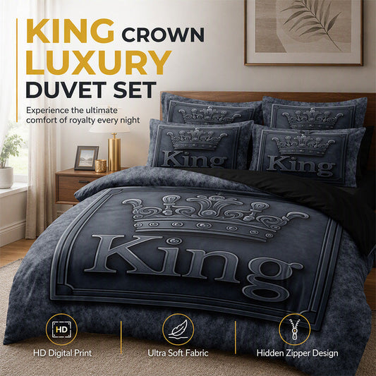 ⏳Limited-time 50% off⏰Modern King Crown 3-Piece Bedding Set🛌