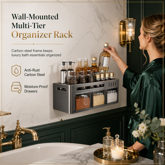 🎉2026 Hot Sale — Over 13,100 Sold!💞Wall‑Mounted No‑Drill Spice Rack🍳