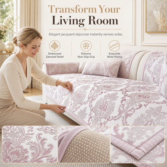 All Season Non Slip Sofa Cushion Cover Modern European Style High Precision Jacquard Couch Slipcover Pad