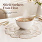 ⏳Limited-time 50% off⏰Nordic Style Metallic Peony Flower PVC Placemat | Heat Resistant Non Slip Waterproof Dining Table Mat🍽️💛🌹
