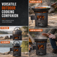 Multifunctional Portable Wood Burning and Charcoal Stove with Rust Resistant Cooktop for Outdoor Camping BBQ Cooking and Heating