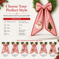 Vintage Santa Claus Printed Ribbon Bow for Christmas Wreath and Door Hanging Decoration Holiday Streamer Bowknot