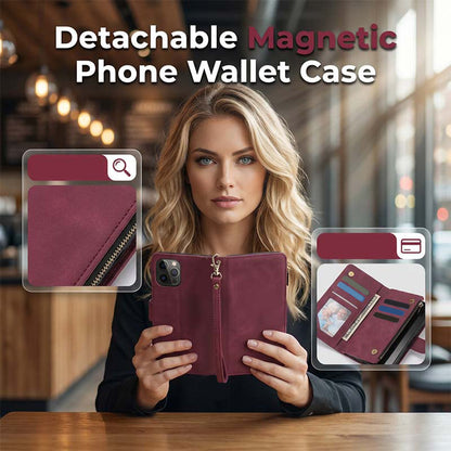 📱 Detachable Magnetic Wallet Phone Case