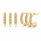 ⏳Limited-time 50% off🌸Minimalist 3-Layer Curved Ear Crawler Earrings with Sparkling Rhinestones