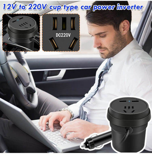 Cup Type Car Inverter Quick Charge Power QC 3.0