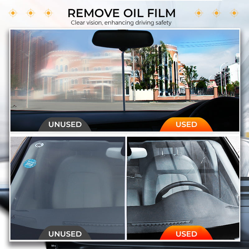Car Glass Oil Film Stain Removal Cleaner,Oil Film Remover for Glass,Car  Windshield Oil Film Cleaner,for Car Windows and Glass Cleaning,with Sponge