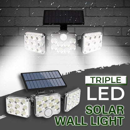 Triple LED Solar Wall Light