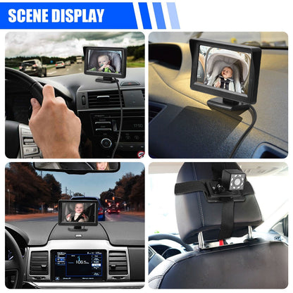 🎁Hot sale🔥 Baby Car Seat Rear View Camera Monitor Safe 4.3"（50%OFF）