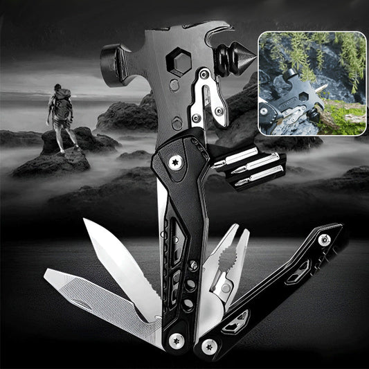 [Practical Gift] 15-in-1 Outdoor Portable Multifunctional Mini Safety Hammer