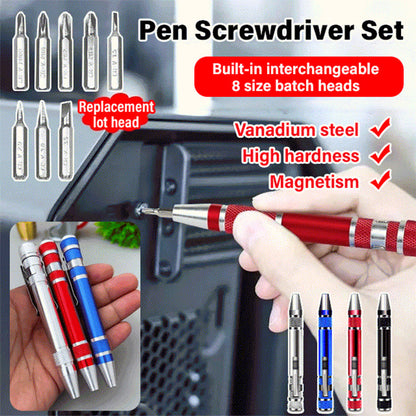 Eight-in-One Pen-style Screwdriver Set